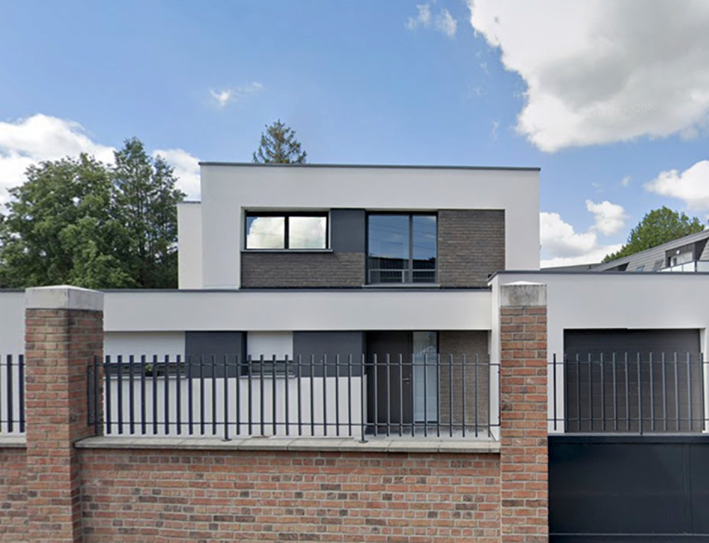 Maison cubique en enduit et pierre POUWELS AB Architecteurs — free download
