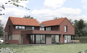 maison moderne dans le Nord avec patio central