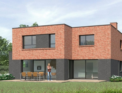 Maison moderne et de forme cubique en briques à Villeneuve d’Ascq