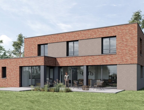 Maison individuelle cubique en brique à Cysoing